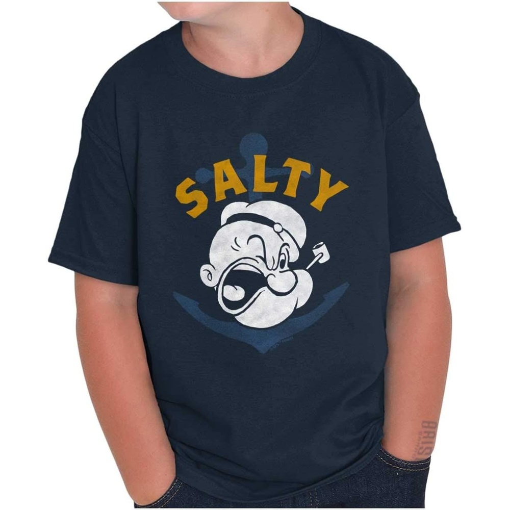 image:imagePopeye Sailor Salty Attitude Funny Crewneck T Shirts Boy GirlNavy