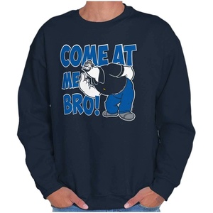 Brisco Brands Bluto Come At Me Bro Funny Meme Sweatshirt for Men or Women(Navy)