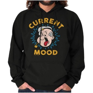 Brisco Brands Current Mood Popeye The Sailor Man Hoodie Sweatshirt Women Men(Black)