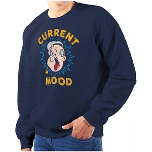 Brisco Brands Current Mood Popeye The Sailor Man Sweatshirt for Men or Women(Navy)