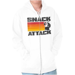 Brisco Brands Popeye Wimpy Snack Attach Funny Retro Zip Up Hoodie Mens Womens(White)