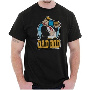 Funny Popeye Father Day Wimpy Dad BOD Mens Graphic T Shirt Tees(Black)
