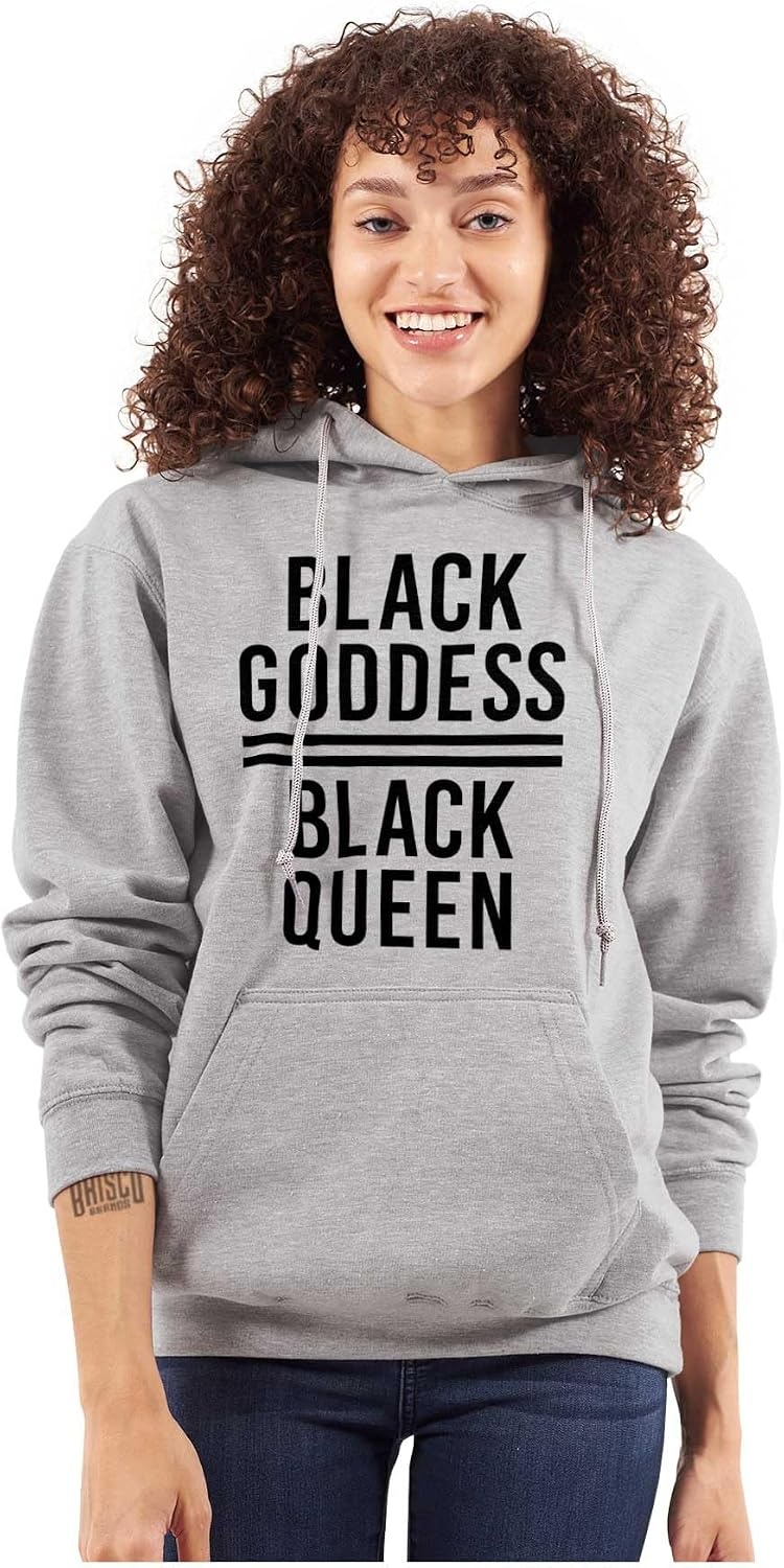 image:imageBrisco Brands African American Black Goddess Queen Hoodie Sweatshirt WomenSport Grey