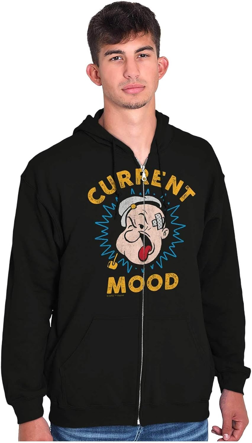 image:imageBrisco Brands Current Mood Popeye The Sailor Man Zip Up Hoodie Mens Womens