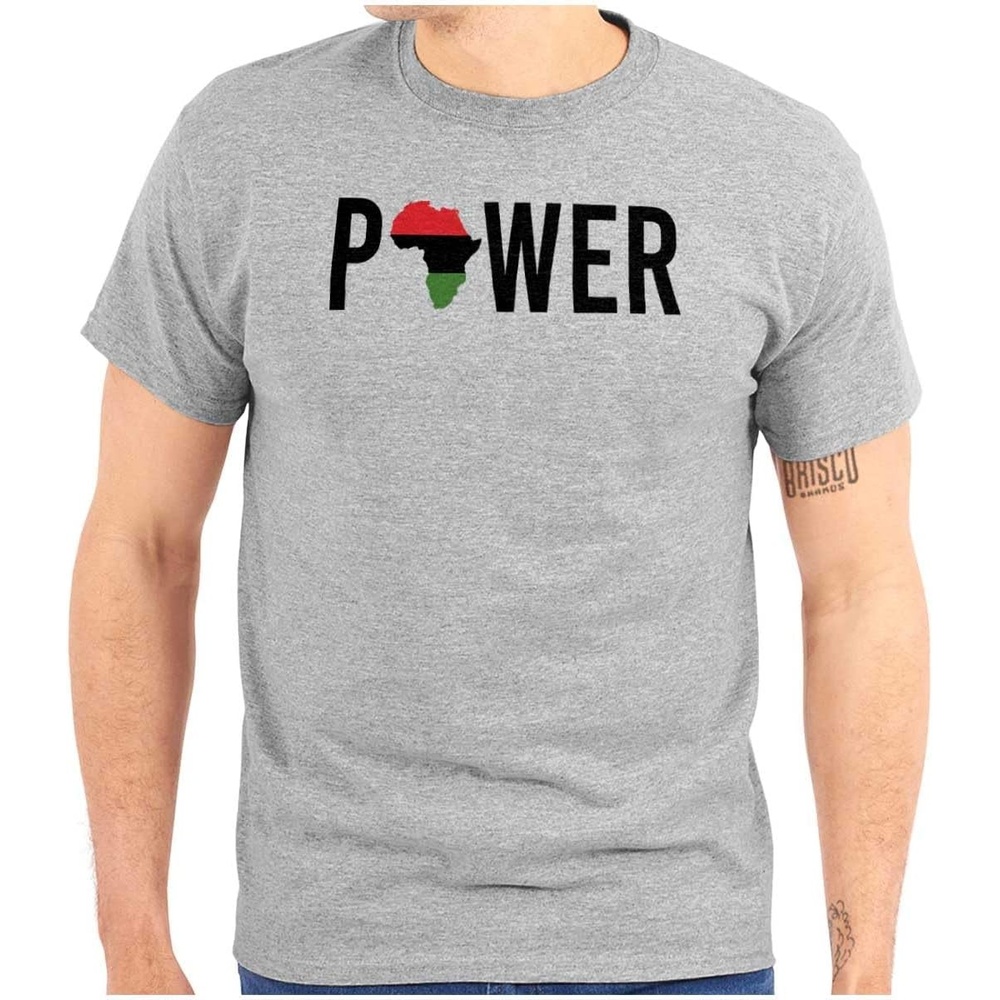 image:imageBrisco Brands Africa Black Power African Flag Graphic T Shirt Men or WomenSport Grey