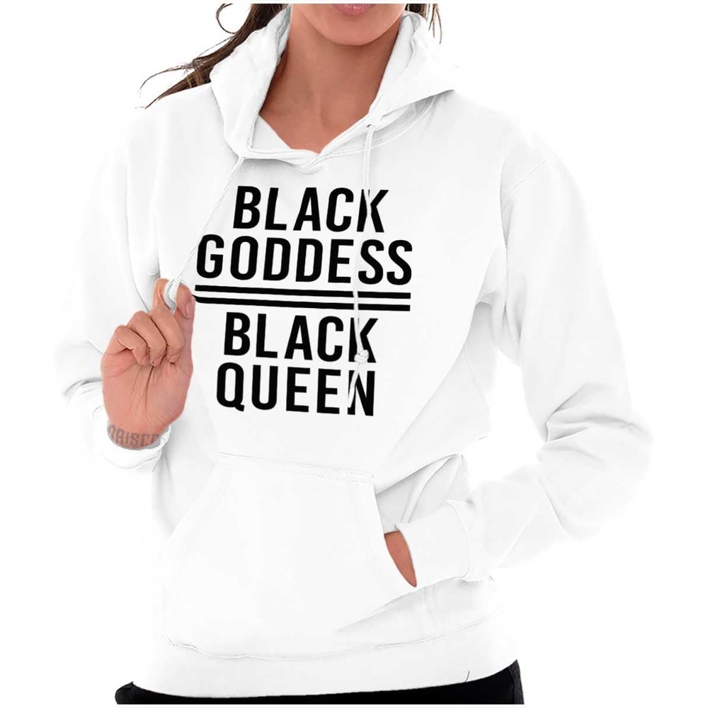 image:imageBrisco Brands African American Black Goddess Queen Hoodie Sweatshirt WomenWhite