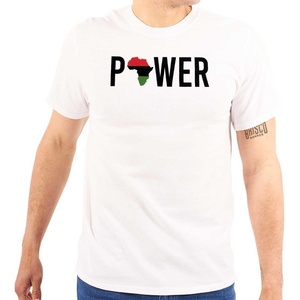 Brisco Brands Africa Black Power African Flag Graphic T Shirt Men or Women(White)