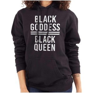 Brisco Brands African American Black Goddess Queen Hoodie Sweatshirt Women(Black)