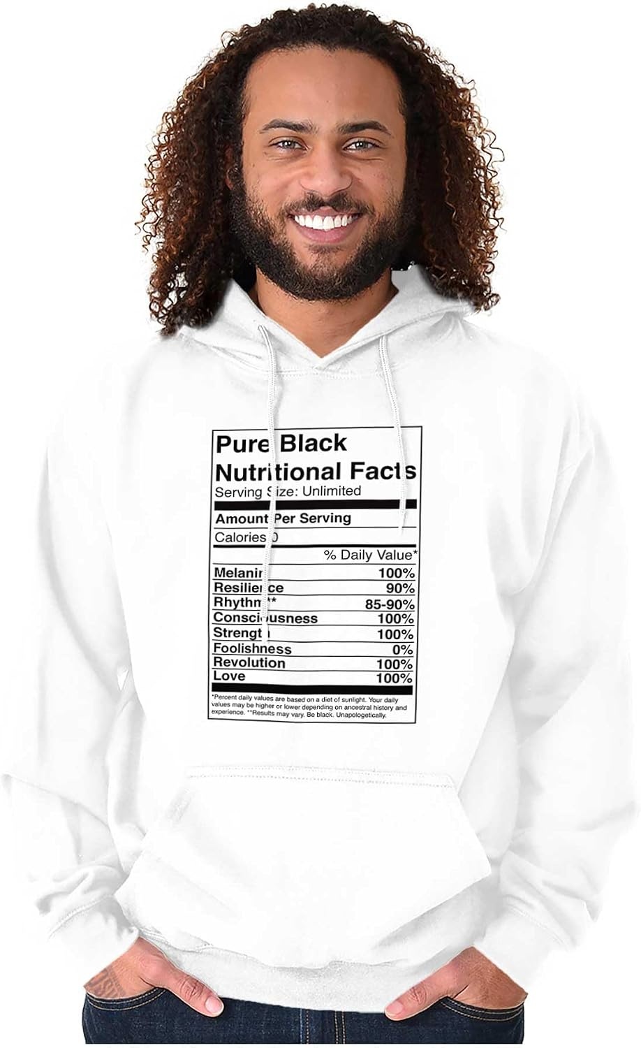 image:imageBlack Pride Funny Nutrition Facts Hoodie Sweatshirt Women MenWhite