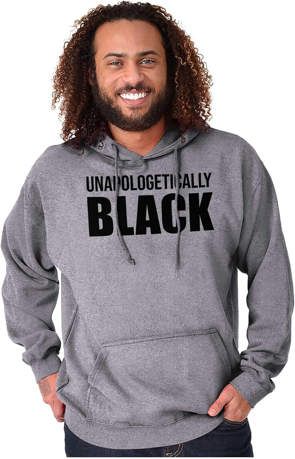 image:imageBrisco Brands Unapologetically Black Social Justice Hoodie Sweatshirt Women MenSport Grey