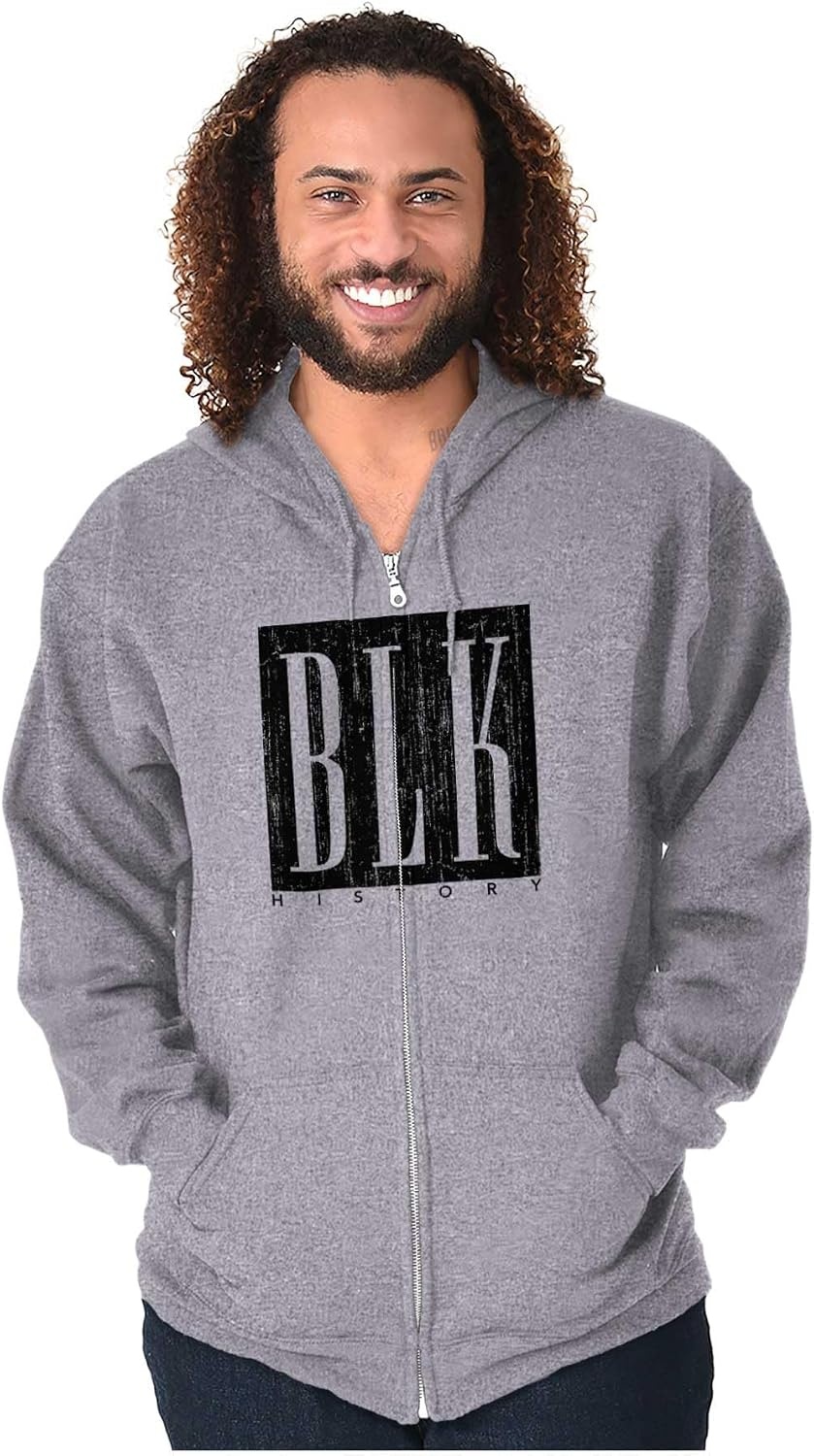 image:imageBLK History Black Pride Movement Zip Up Hoodie Mens WomensSport Grey