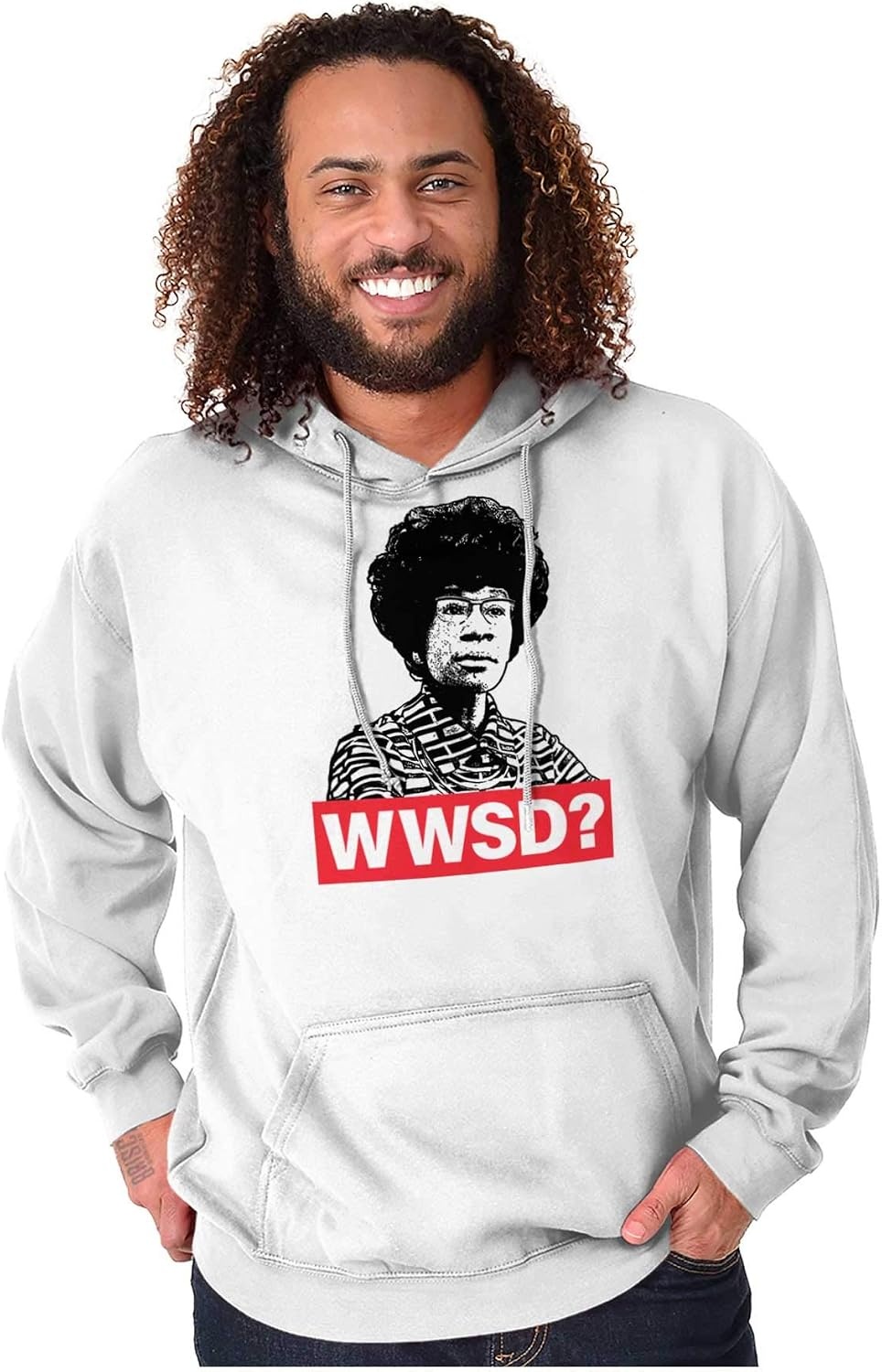image:imageBrisco Brands Black Icon Shirley Chisholm Political Hoodie Sweatshirt Women MenWhite
