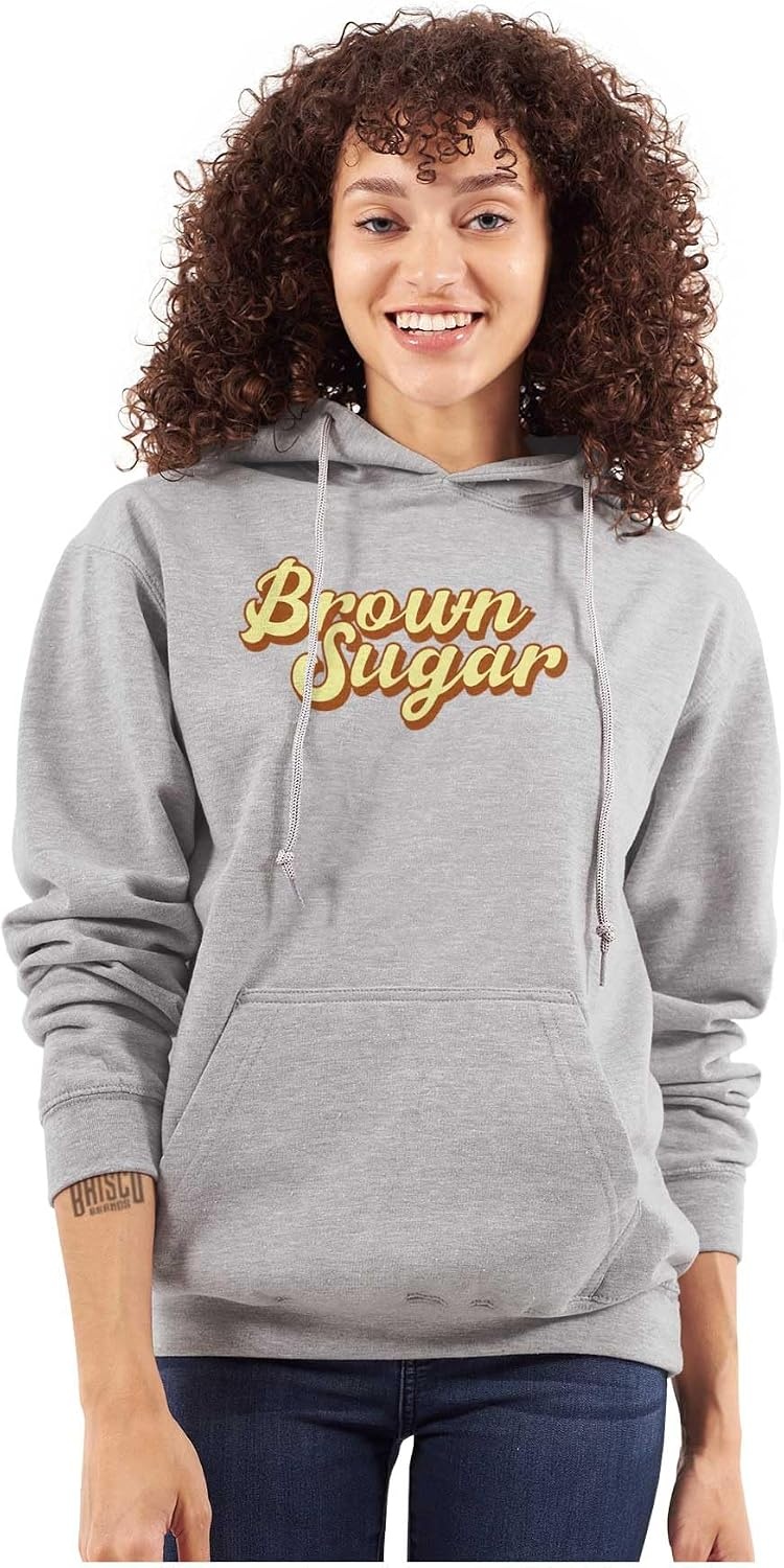 image:imageBrisco Brands Brown Sugar Cute Black Girl Pride Hoodie Sweatshirt WomenSport Grey