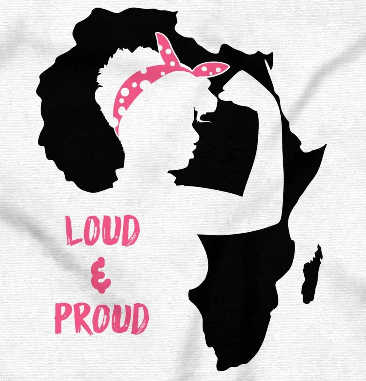 image:imageBrisco Brands Loud and Proud Black Girl Cute Africa Hoodie Sweatshirt WomenWhite
