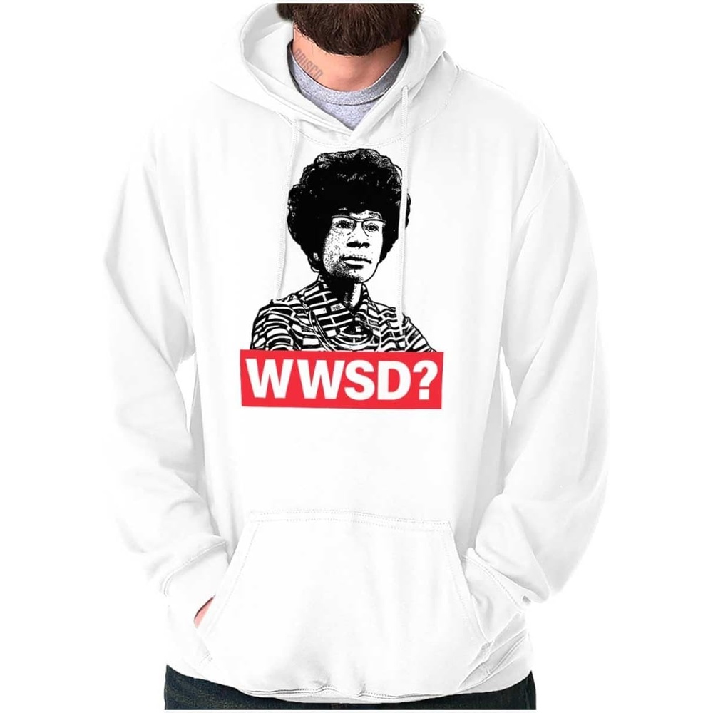 image:imageBrisco Brands Black Icon Shirley Chisholm Political Hoodie Sweatshirt Women MenWhite