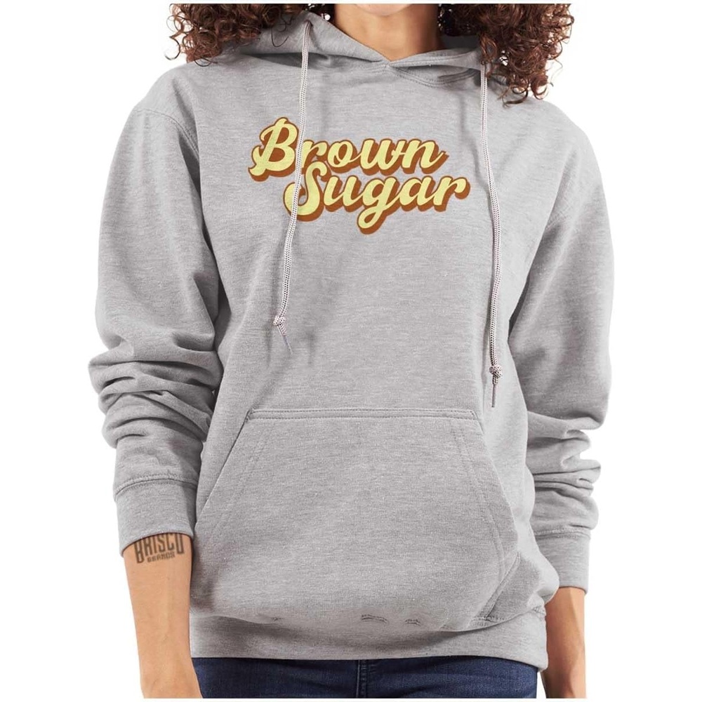 image:imageBrisco Brands Brown Sugar Cute Black Girl Pride Hoodie Sweatshirt WomenSport Grey