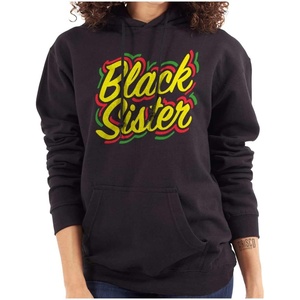 Brisco Brands Black Sister Empowerment Quote Hoodie Sweatshirt Women(Black)
