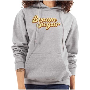 Brisco Brands Brown Sugar Cute Black Girl Pride Hoodie Sweatshirt Women(Sport Grey)