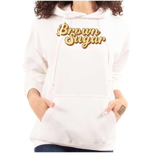 Brisco Brands Brown Sugar Cute Black Girl Pride Hoodie Sweatshirt Women(White)