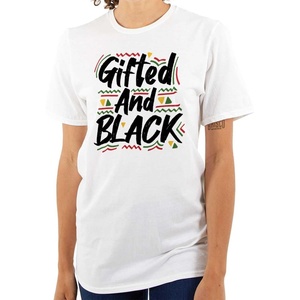 Brisco Brands Gifted and Black History Empowerment Womens Graphic T Shirt Tees(White)