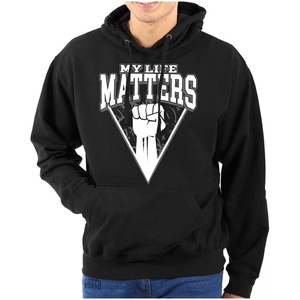 Brisco Brands My Life Matters Black Power Fist Hoodie Sweatshirt Women Men(Black)
