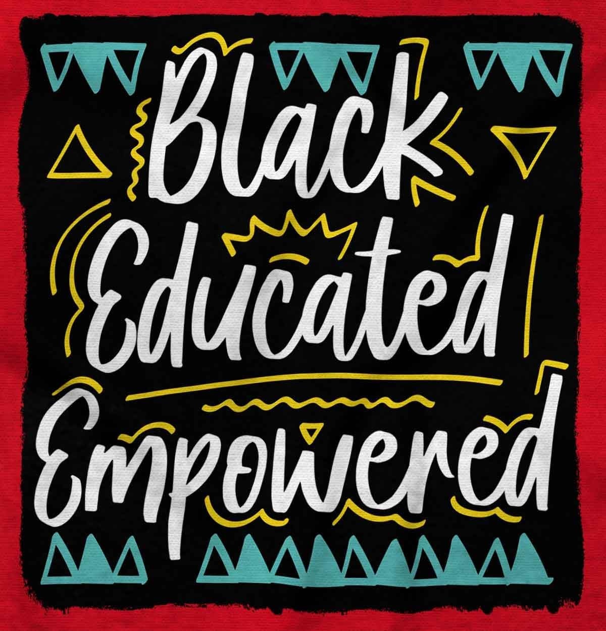 image:imageBrisco Brands Black Educated and Empowered Quote Womens Graphic T Shirt TeesRed