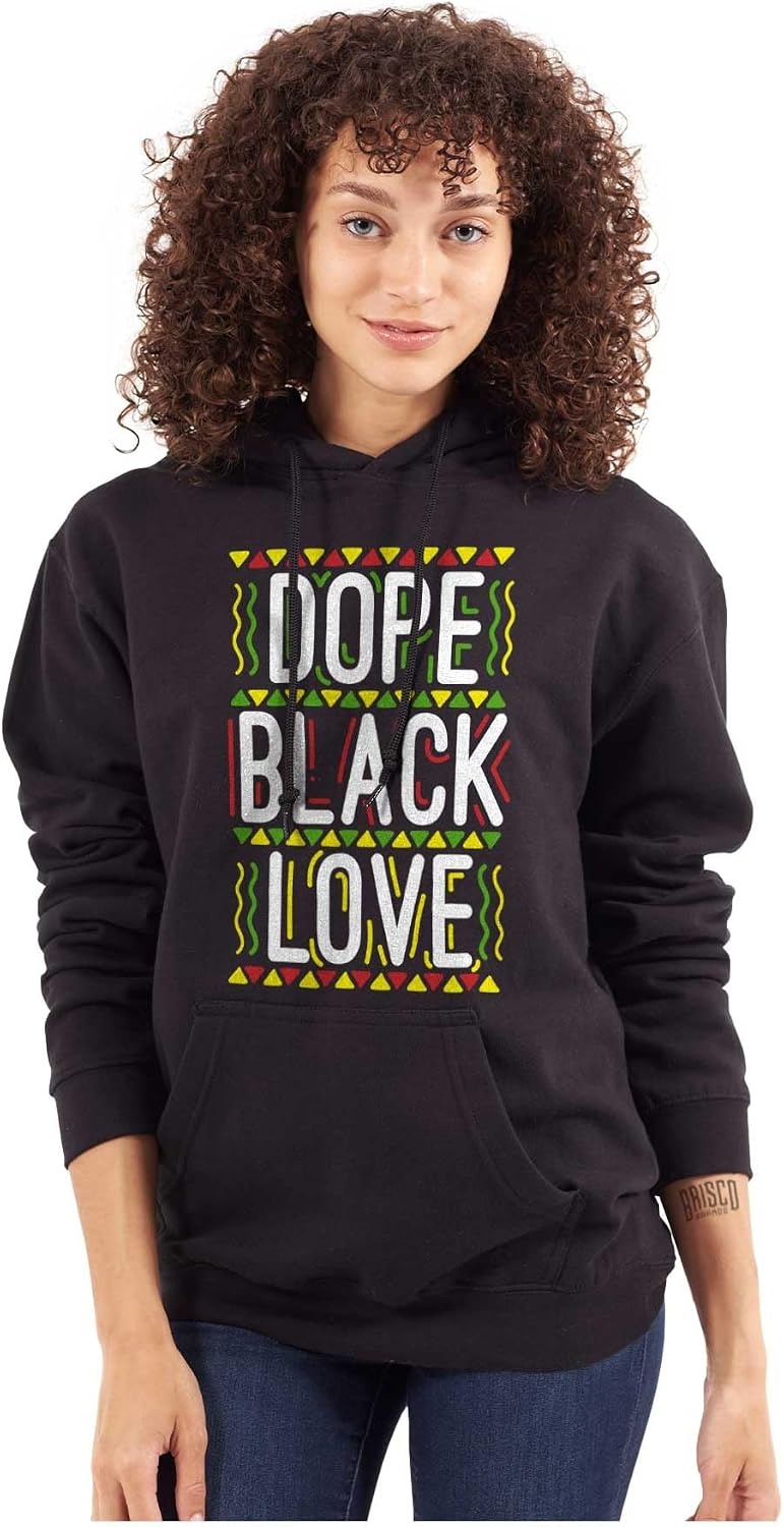 image:imageBrisco Brands Black History Month Dope Black Love Hoodie Sweatshirt WomenBlack