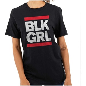 BLK Girl Cute Black Pride 90s Hip Hop Womens Graphic T Shirt Tees(Black)