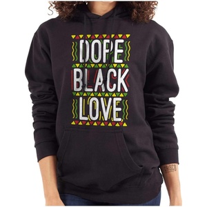 Brisco Brands Black History Month Dope Black Love Hoodie Sweatshirt Women(Black)