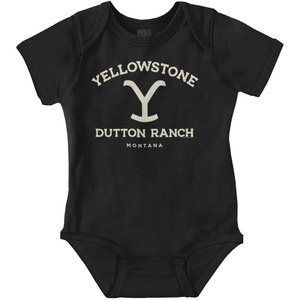 Brisco Brands Yellowstone Dutton Ranch Montana Baby Romper Boys or Girls(Black)