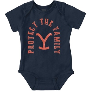 Brisco Brands Yellowstone Protect the Family Baby Romper Boys or Girls(Navy)