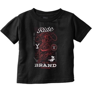 Yellowstone Cowboy Ride for The Brand Toddler Boy Girl T Shirt(Black)