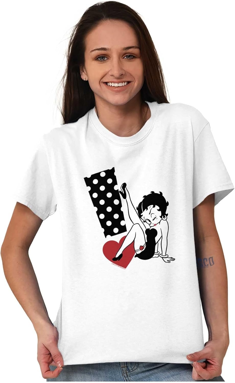 image:imageBetty Boop Cartoon Sassy Exclamation Womens Graphic T Shirt TeesWhite
