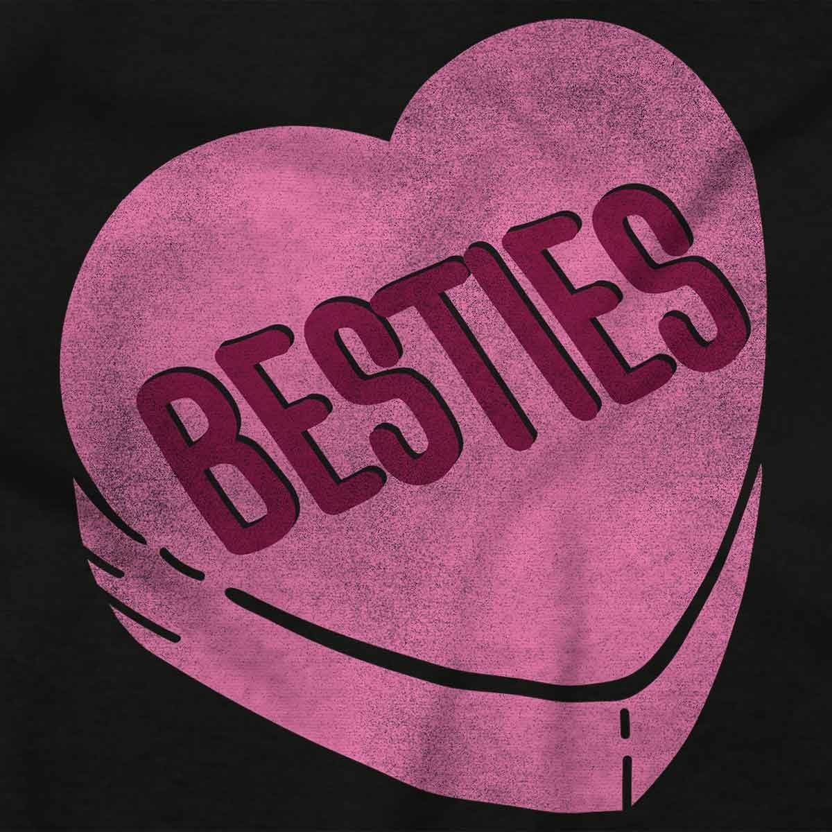 image:imageBrisco Brands Galantines Besties Candy Heart Hoodie Sweatshirt WomenBlack