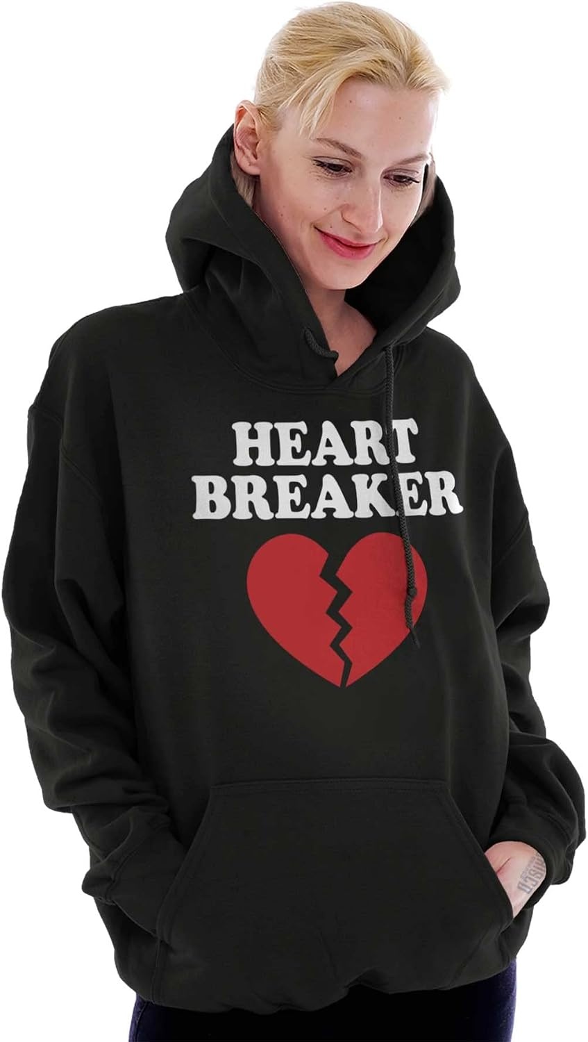 image:imageBrisco Brands Heartbreaker Valentines Day Break Up Hoodie Sweatshirt Women MenBlack