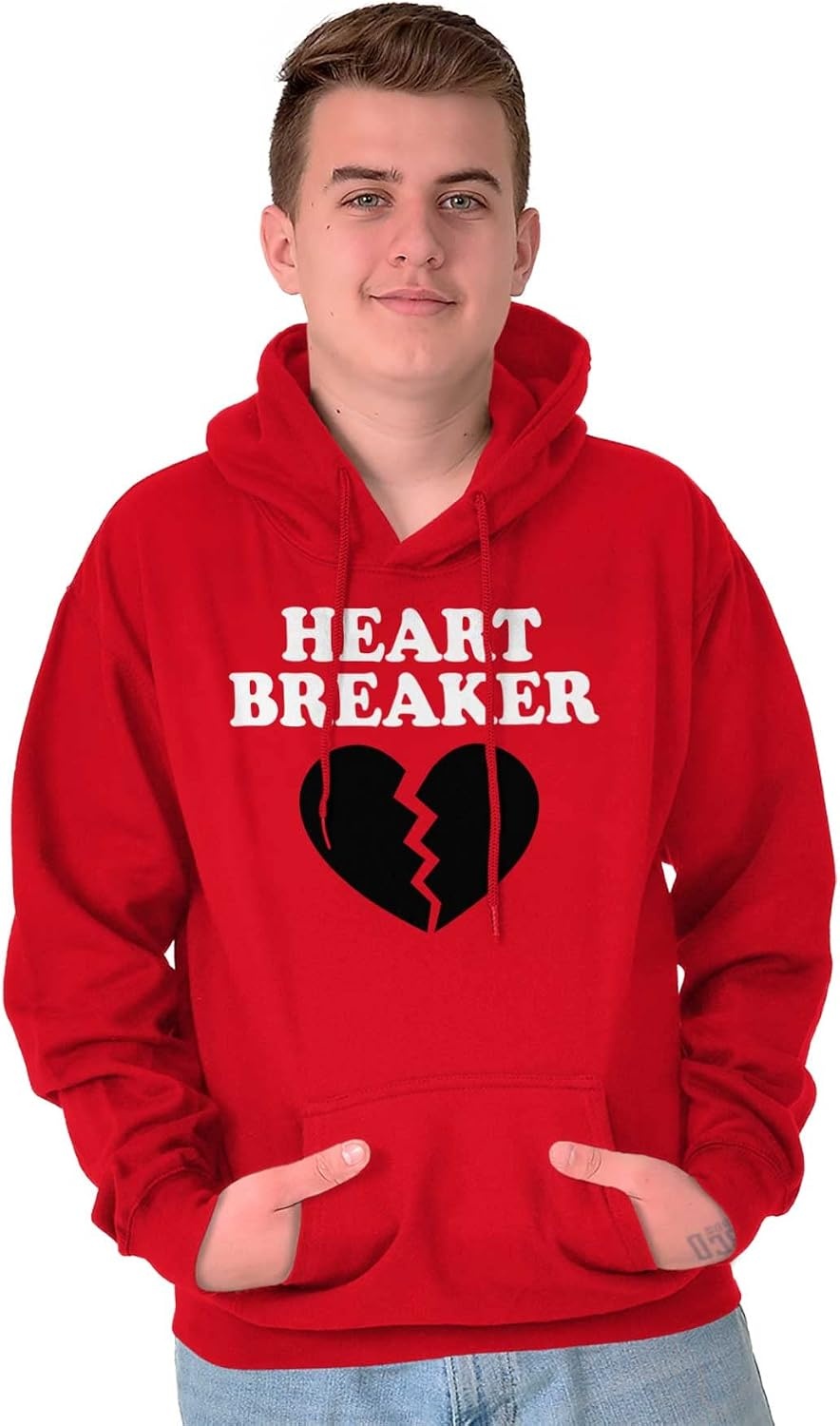 image:imageBrisco Brands Heartbreaker Valentines Day Break Up Hoodie Sweatshirt Women MenRed