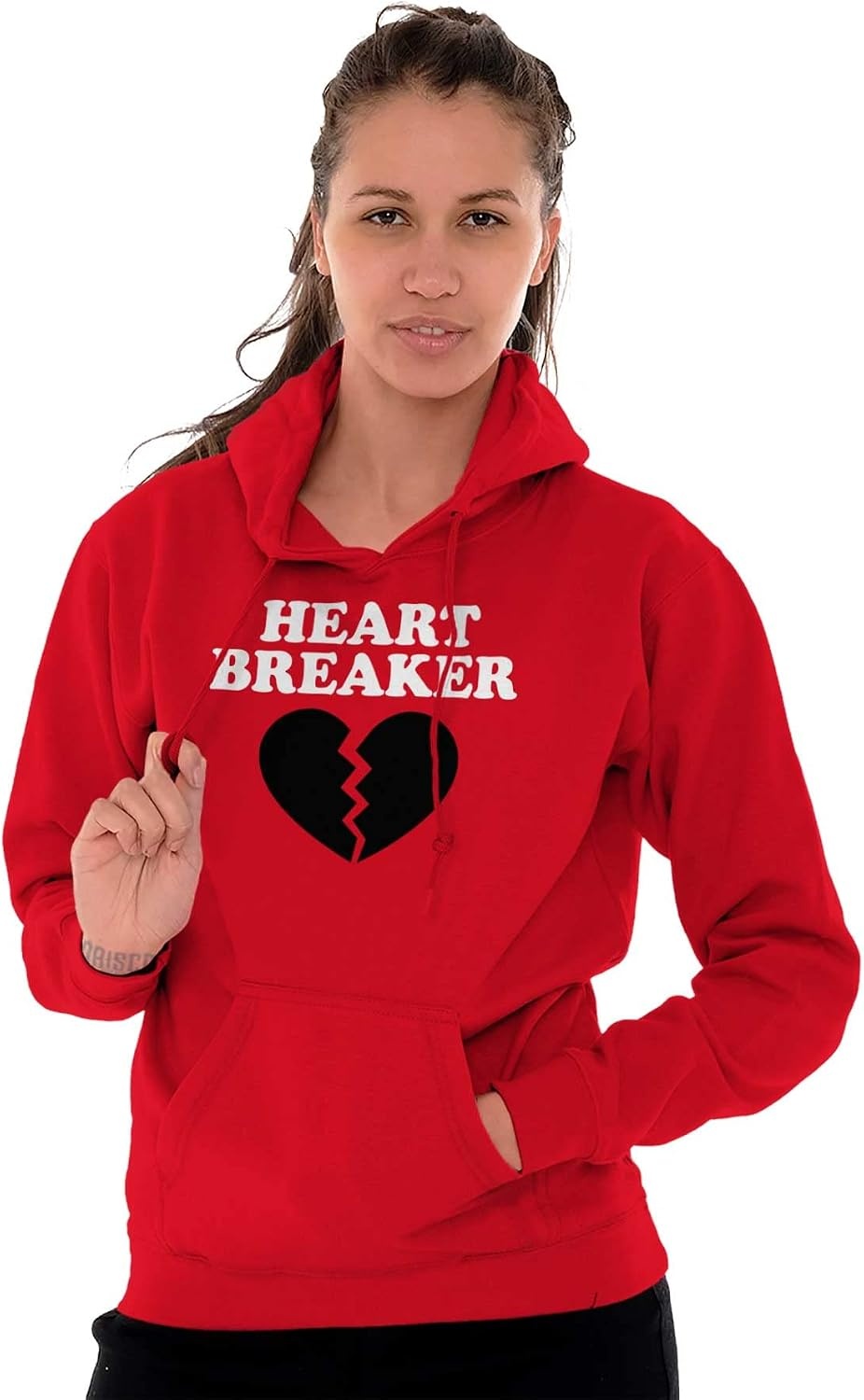 image:imageBrisco Brands Heartbreaker Valentines Day Break Up Hoodie Sweatshirt Women MenRed