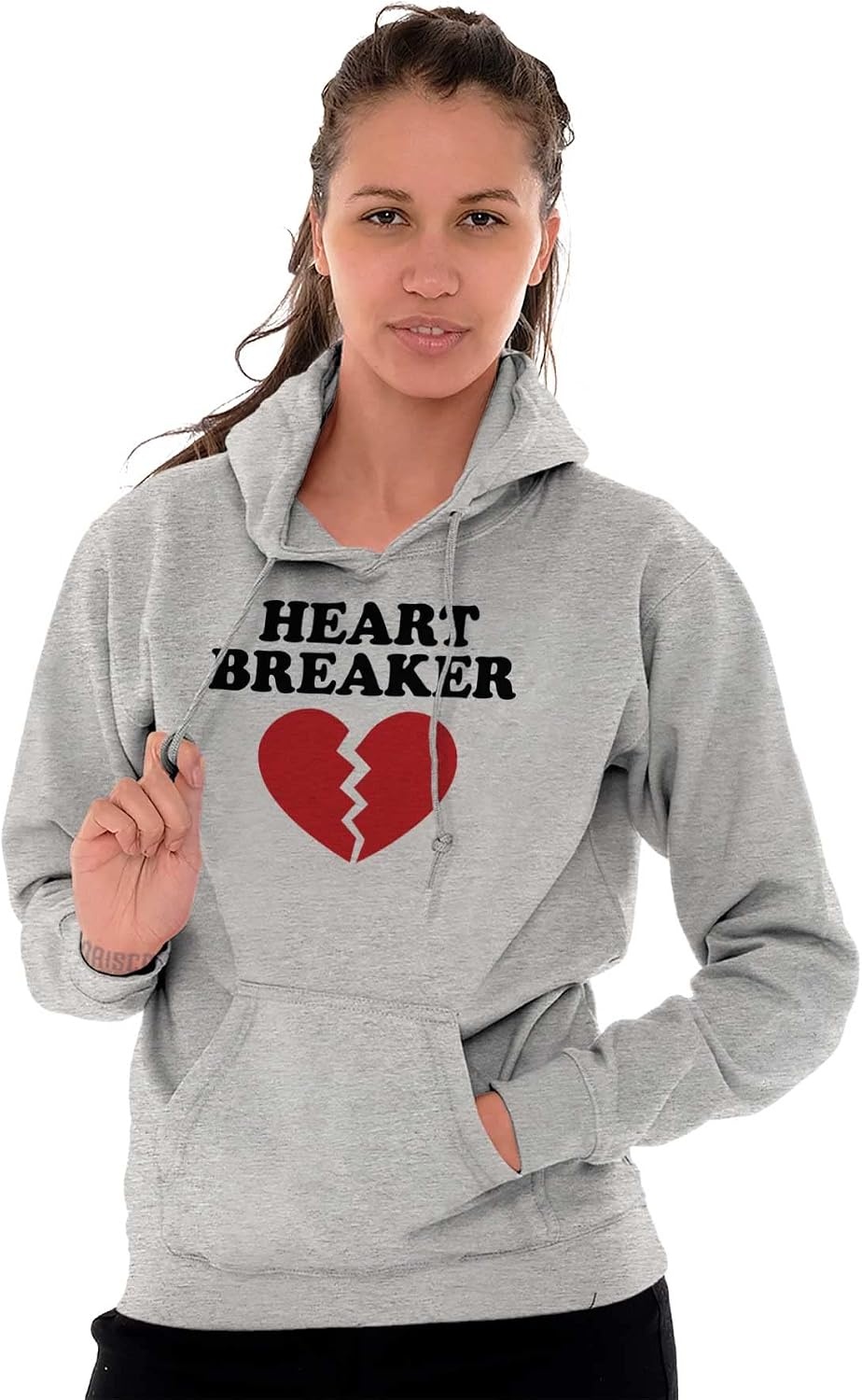 image:imageBrisco Brands Heartbreaker Valentines Day Break Up Hoodie Sweatshirt Women MenSport Grey