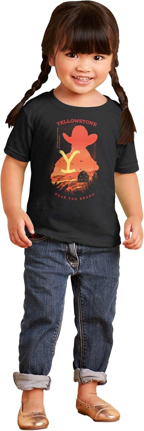 image:imageBrisco Brands Y Yellowstone Cowboy Wear The Brand Toddler Boy Girl T ShirtBlack