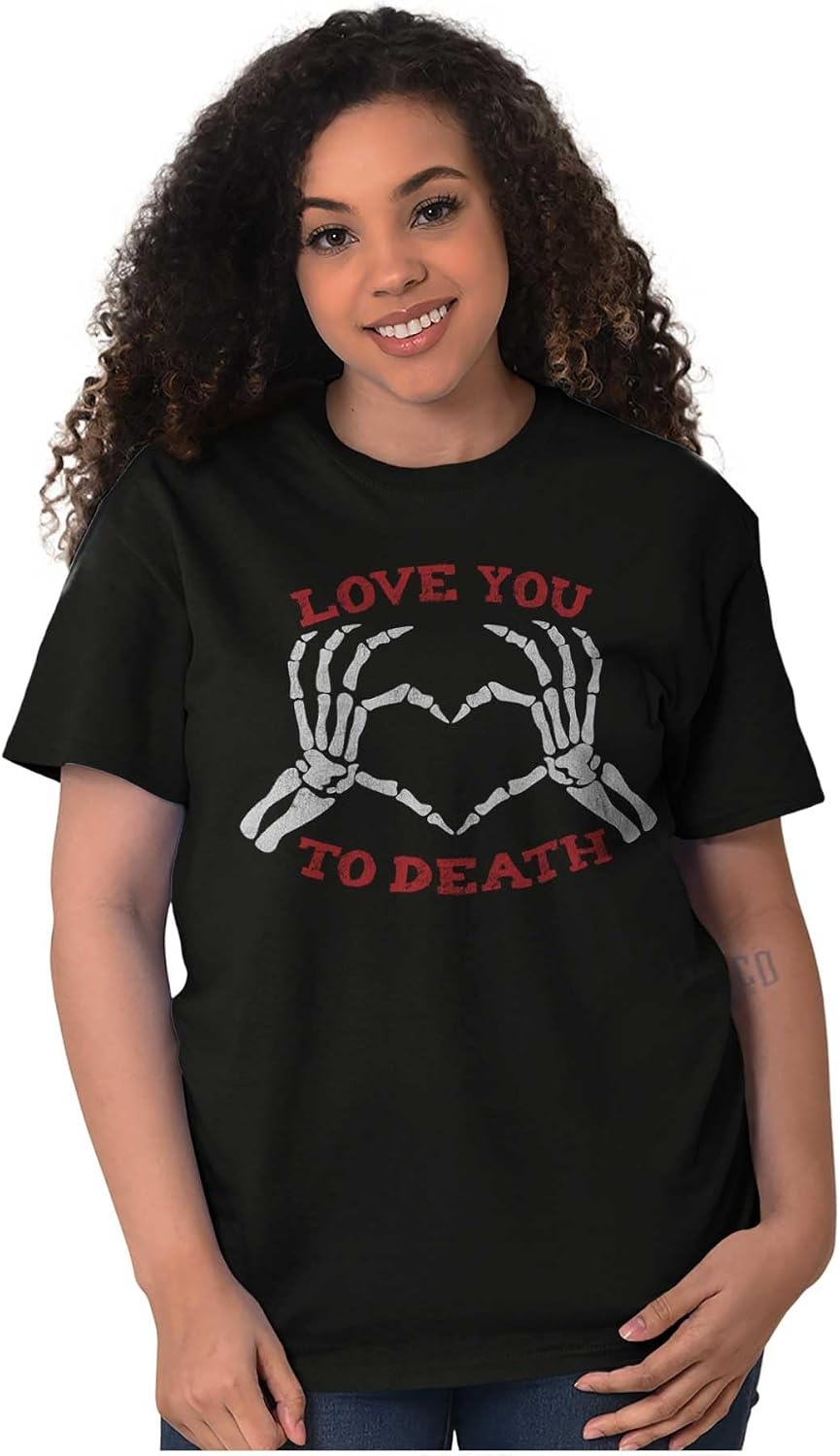 image:imageLove You to Death Heart Skeleton Graphic T Shirt Men or WomenBlack