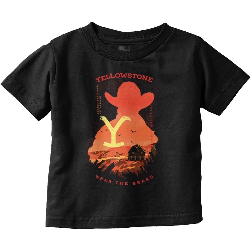 image:imageBrisco Brands Y Yellowstone Cowboy Wear The Brand Toddler Boy Girl T ShirtBlack