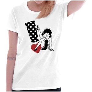 Betty Boop Cartoon Sassy Exclamation Womens Slim Fit Graphic Tee