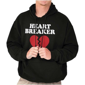 Brisco Brands Heartbreaker Valentines Day Break Up Hoodie Sweatshirt Women Men(Black)