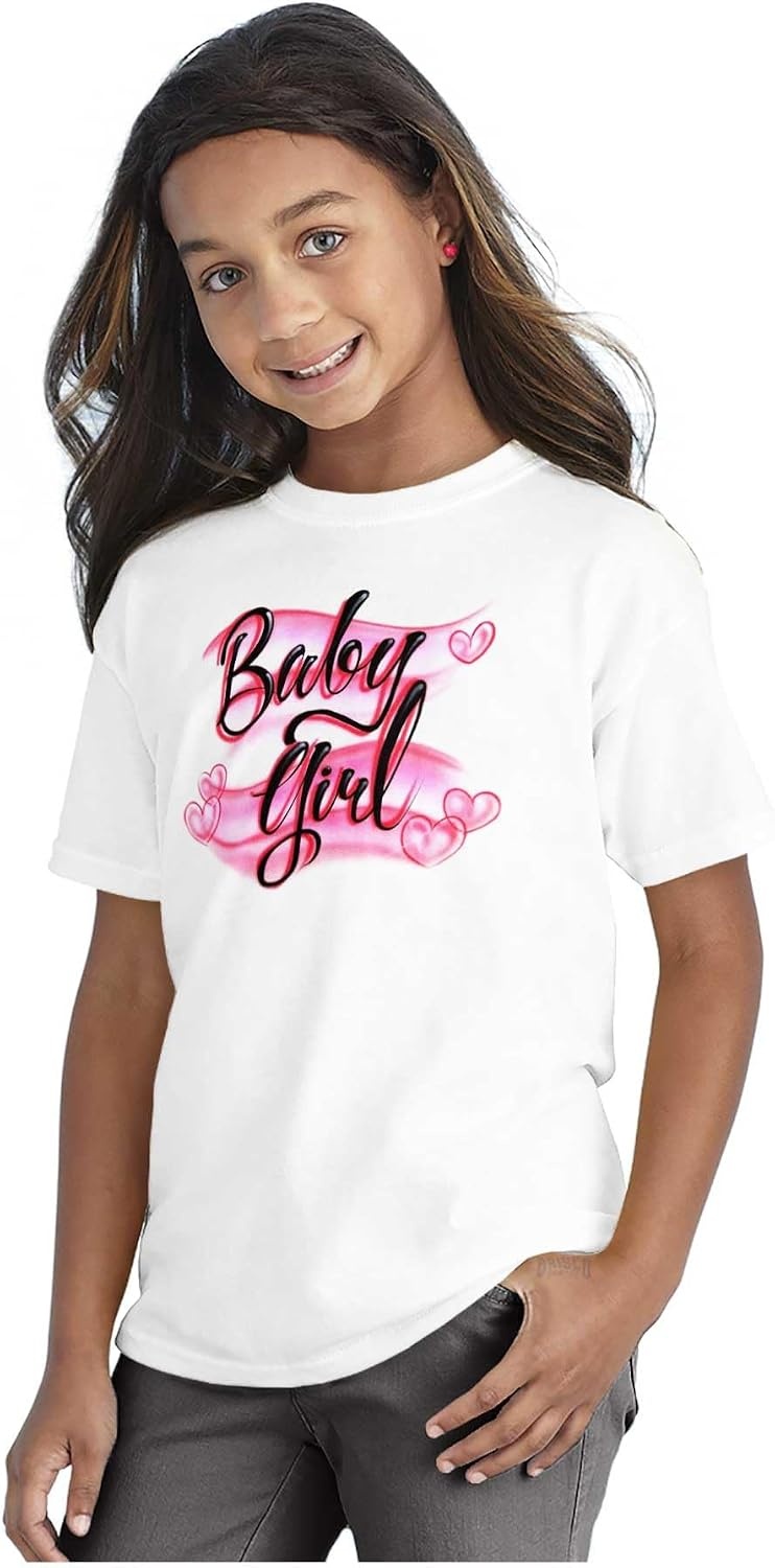 image:imageAirbrushed Baby Girl Hearts Love Girls Kids T Shirt Tees