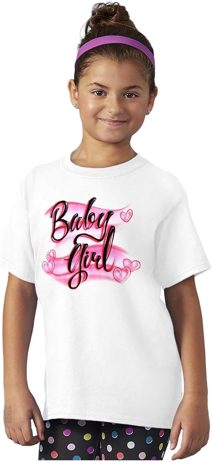 image:imageAirbrushed Baby Girl Hearts Love Girls Kids T Shirt Tees