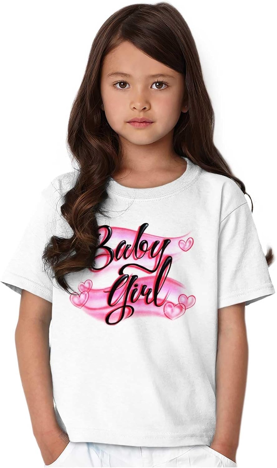 image:imageAirbrushed Baby Girl Hearts Love Girls Kids T Shirt Tees