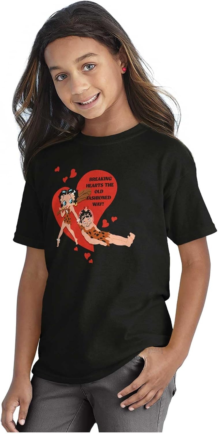 image:imageBetty Boop Caveman Heartbreaker Girls Kids T Shirt Tees