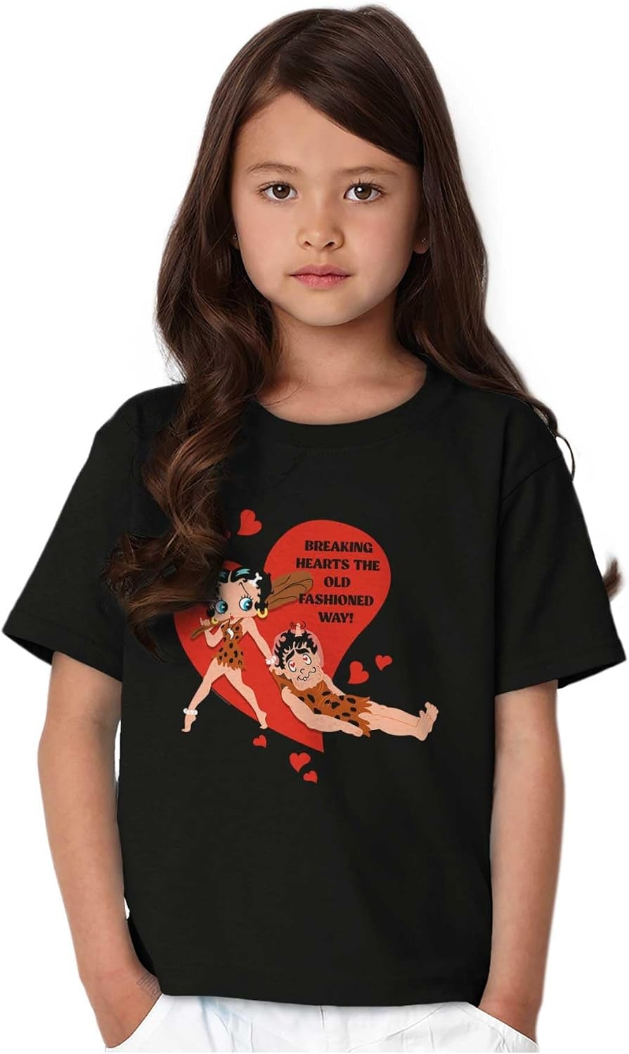 image:imageBetty Boop Caveman Heartbreaker Girls Kids T Shirt Tees