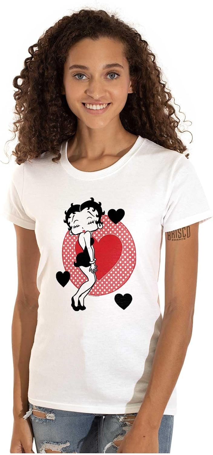 image:imageBetty Boop Cute Sassy Kissy Face Womens Slim Fit Graphic Tee