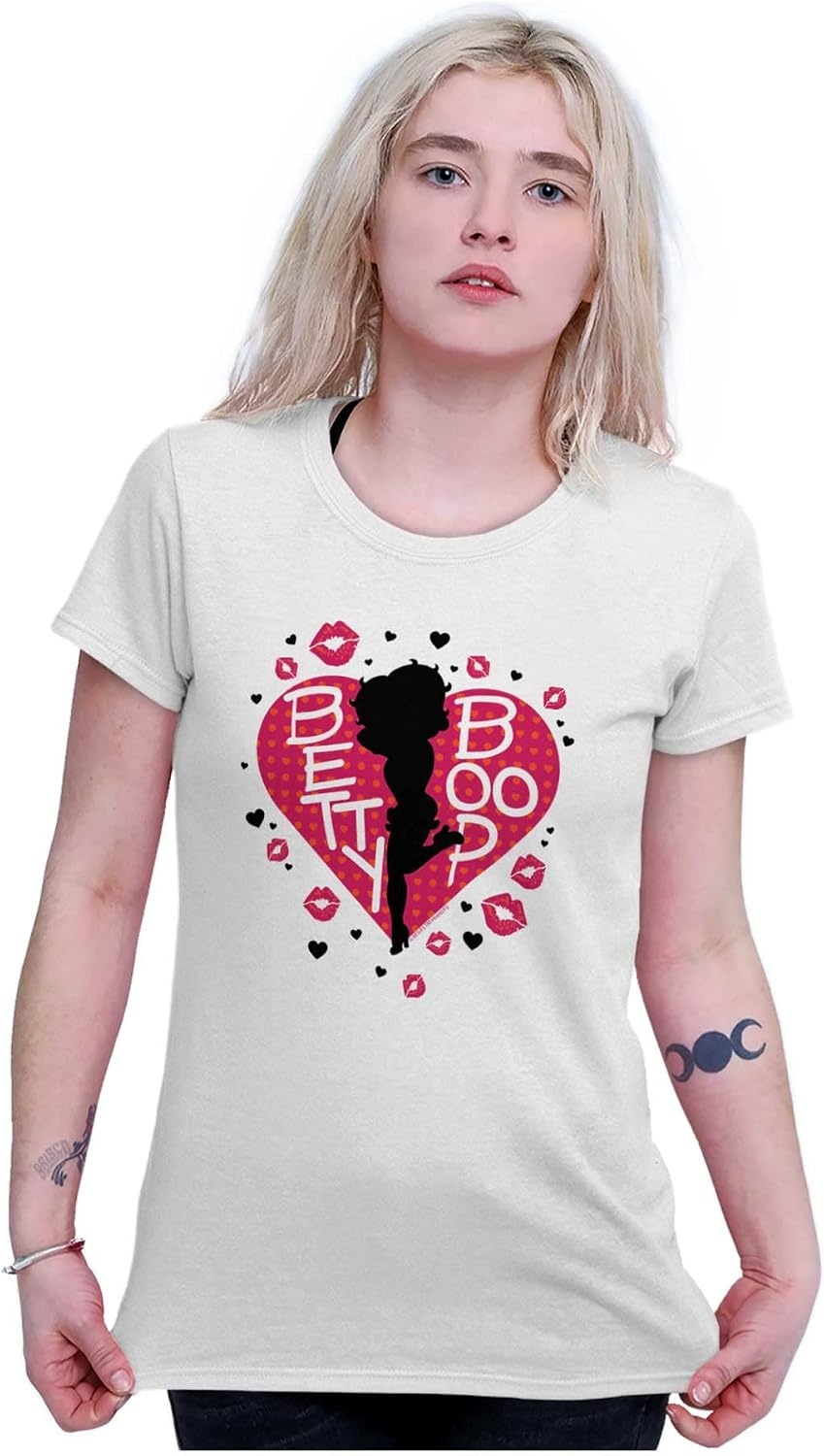 image:imageBetty Boop Fans Lovers Cute Heart Womens Slim Fit Graphic Tee